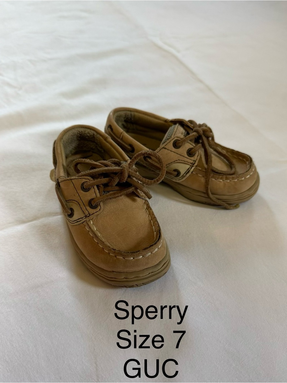 Sperry Kids Tan Leather Boat Shoes